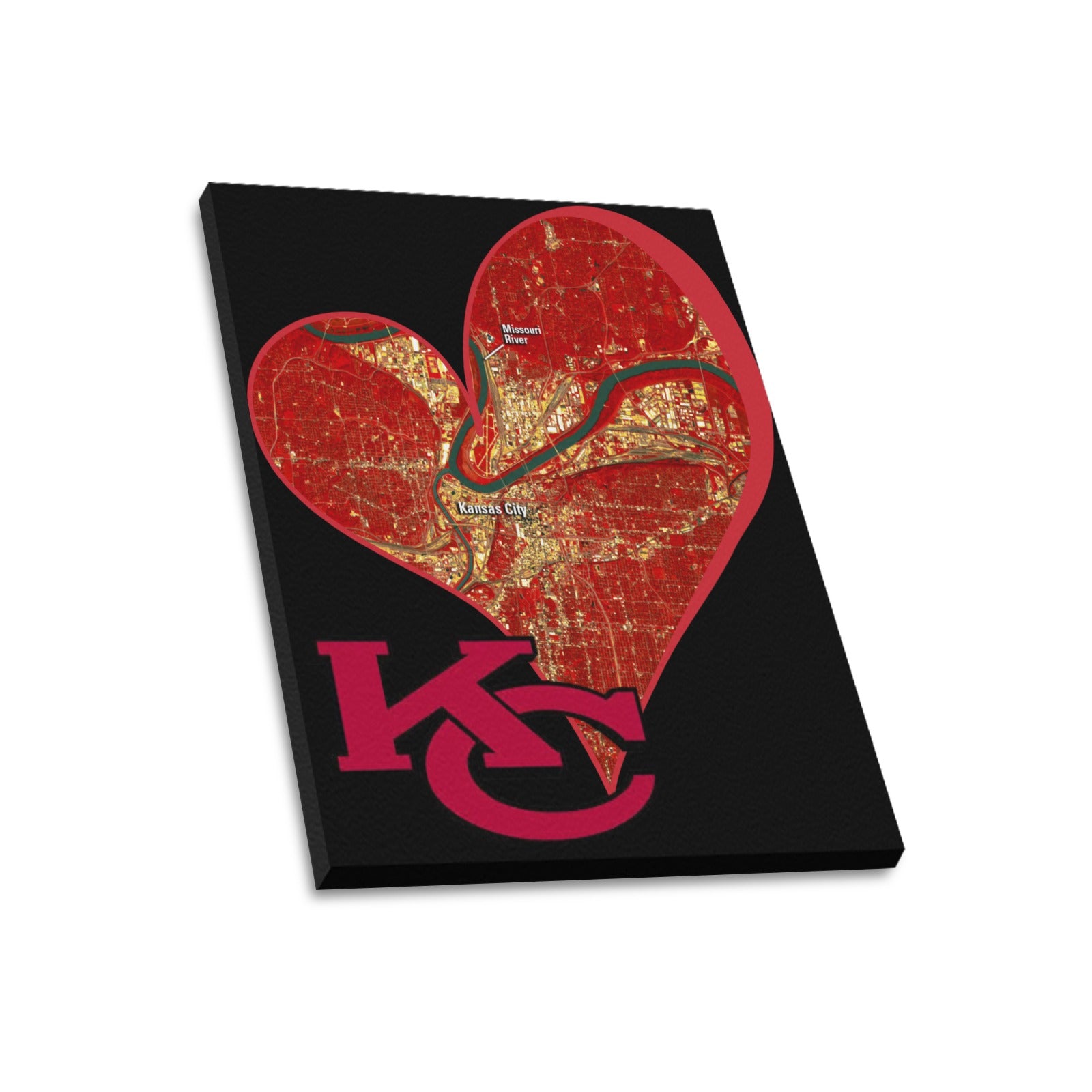 Heart of KC - The Map Within: Limited Edition Framed Canvas Print 20"x24"
