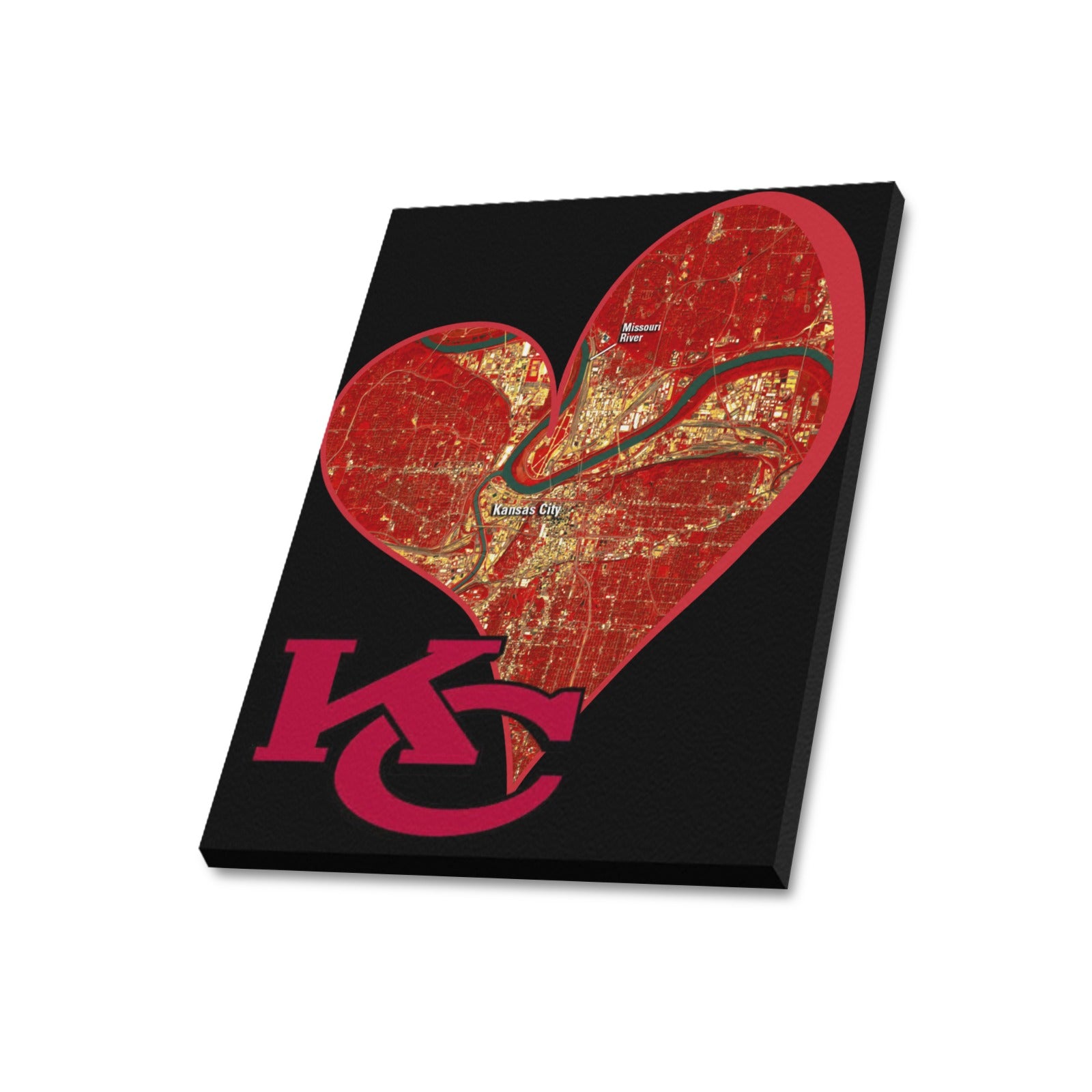 Heart of KC - The Map Within: Limited Edition Framed Canvas Print 20"x24"