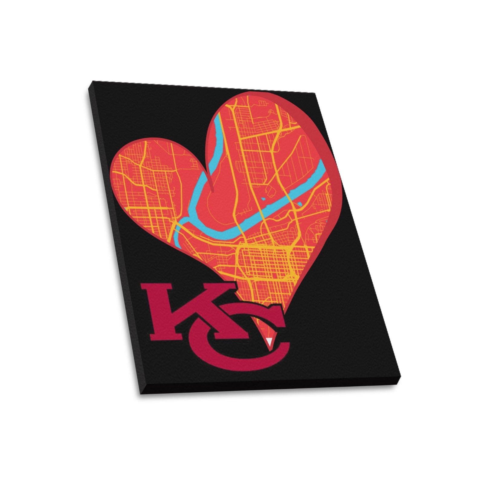 Heart of KC - The Map Within: Limited Edition Framed Canvas Print 20"x24"