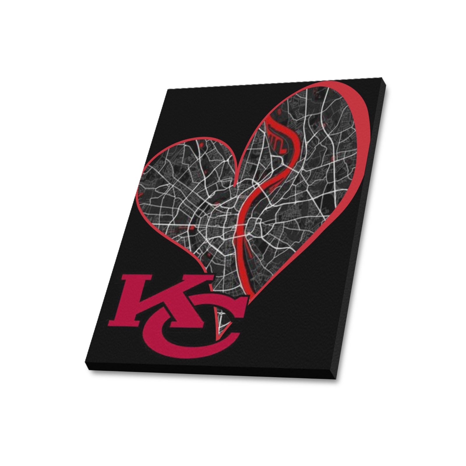 Heart of KC - The Map Within: Limited Edition Framed Canvas Print 20"x24"