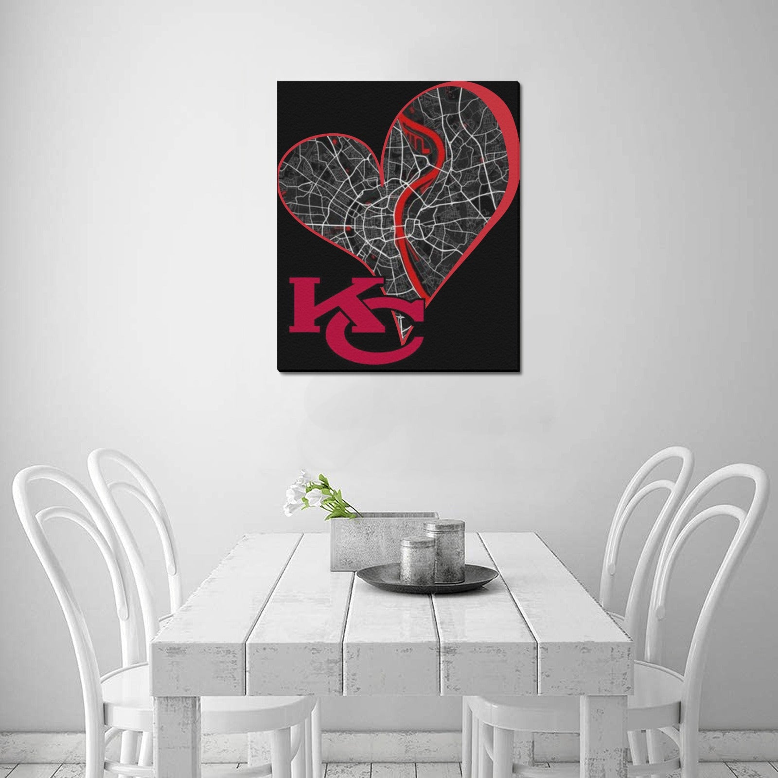 Heart of KC - The Map Within: Limited Edition Framed Canvas Print 20"x24"
