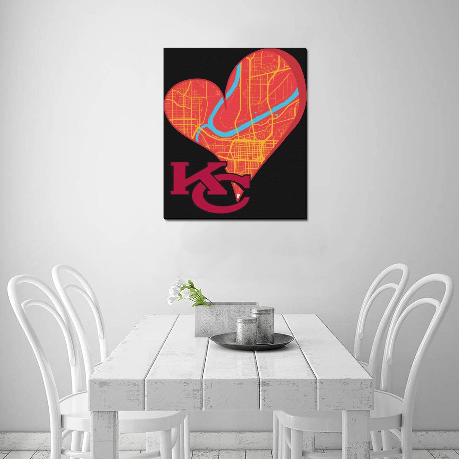Heart of KC - The Map Within: Limited Edition Framed Canvas Print 20"x24"