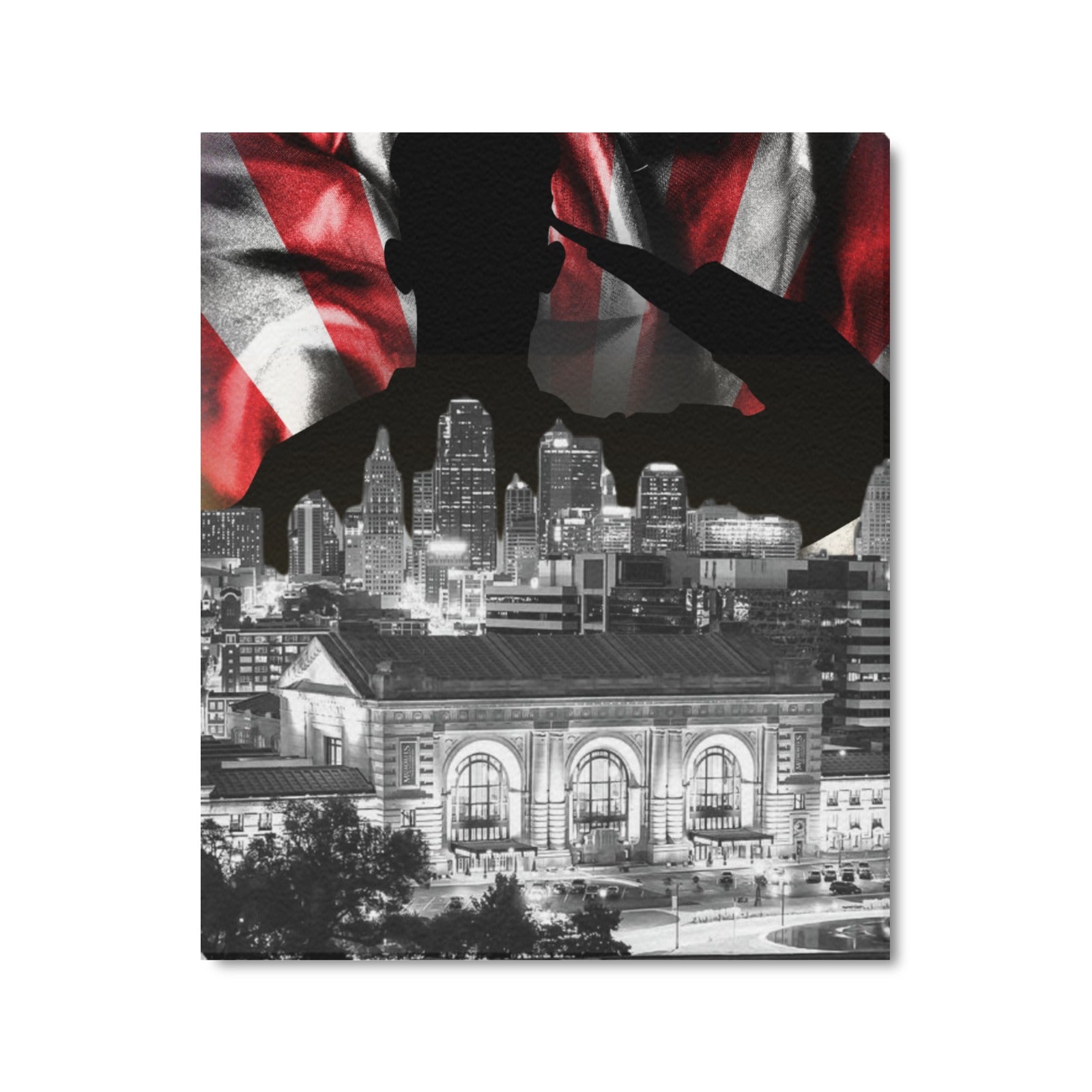KC Veterans Skyline Series: Limited Edition Framed Canvas Print