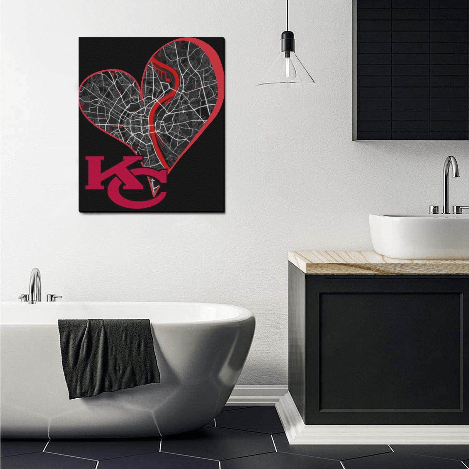 Heart of KC - The Map Within: Limited Edition Framed Canvas Print 20"x24"
