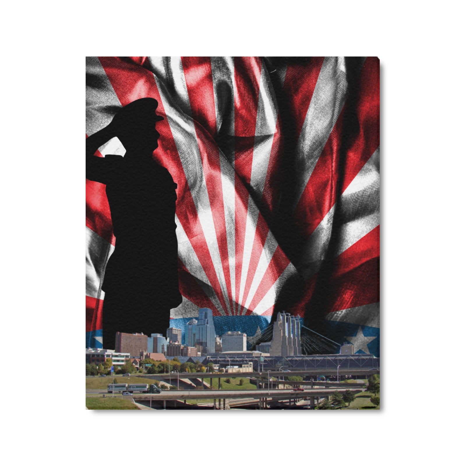 KC Veterans Skyline Series: Limited Edition Framed Canvas Print