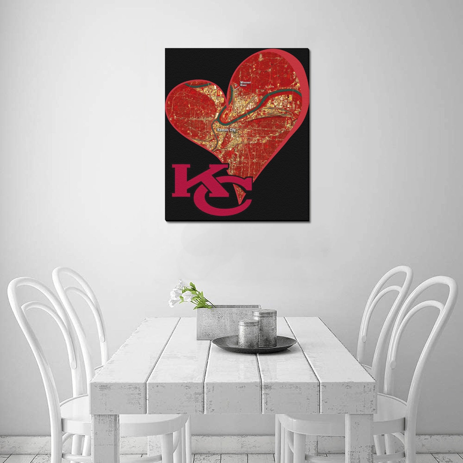 Heart of KC - The Map Within: Limited Edition Framed Canvas Print 20"x24"